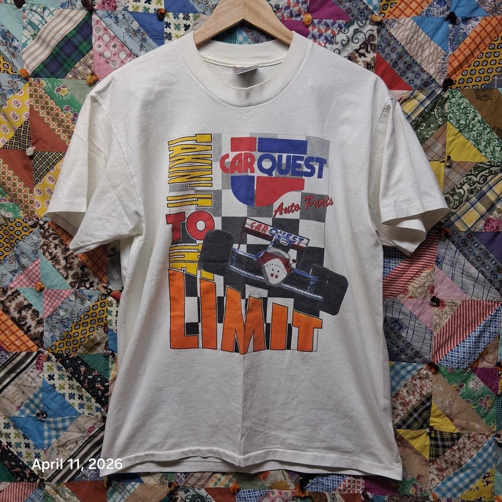 Vintage 90s CarQuest Auto Parts Takin It To The Limit Racing Shirt Size Large